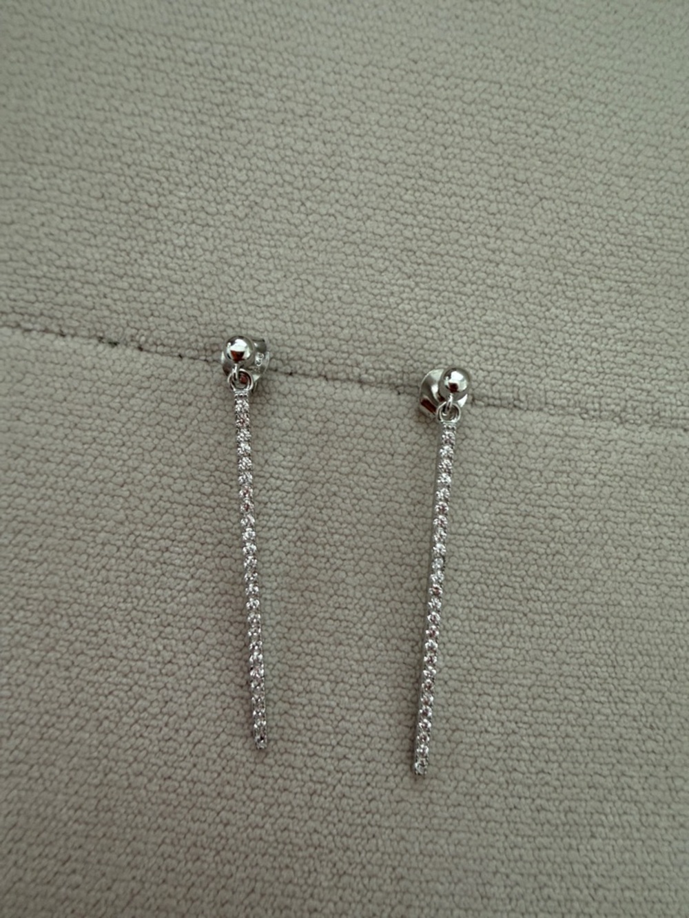 Sterling Silver Crystal Drop Earrings - Silver